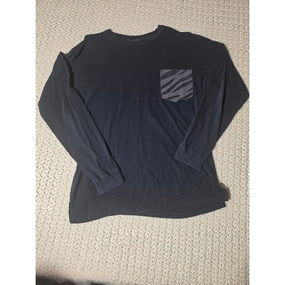 PINK Victoria's Secret Pocket Tee Women M Black Excellent Rhinestone Zebra